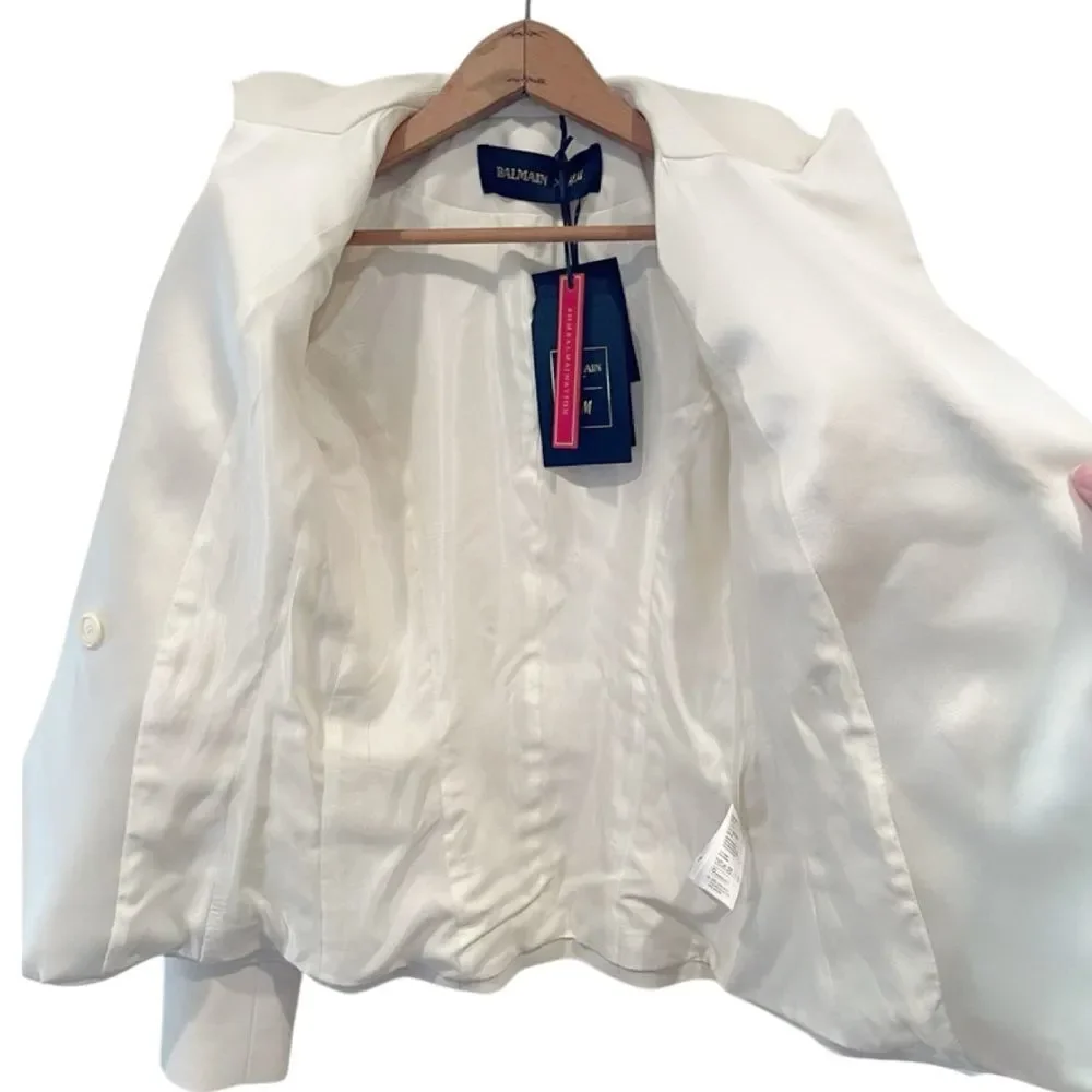 BALMAIN x H&M Collab Cream Blazer RARE - Picture 4 of 9